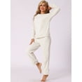 thumbnail image 2 of DARING DIVA Women's 2-Piece Fuzzy Flannel Pajama Sets 2XL Beige, 2 of 6