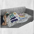thumbnail image 6 of Family Soft Flannel Fleece Throw Blanket, Happy Family Letters with Flowers Hearts Stars Dots Circles Cartoon Like Artwork, Cozy Plush for Indoor and Outdoor Use, 50" x 70", Multicolor, by Ambesonne, 6 of 6