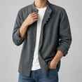 thumbnail image 4 of Havenx Cotton Linen Shirts for Men Long Sleeve Button Down Shirts Stand Collar Solid Color Tops Lightweight Vintage Soft Japan Style Clothes,Dark Gray L, 4 of 4