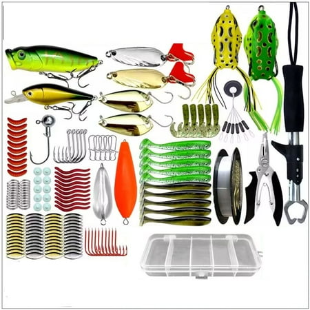 Artificial Bait Set Artificial Bait Rubber Fish Fishing with Fishing Equipment Box - Leisure Fishing Accessories Kit Including Fishing Hooks Worms Frogs Pike Bait Trout Bait