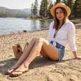 thumbnail image 6 of Cushionaire Cruise Lightweight Minimalist Womens Flip Flops - Comfortable Beach Sandals for Women with Cushioned Footbed & Flexible Slip On Design, Casual Vacation Essentials, 6 of 19