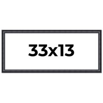 33x13 Frame Black Real Wood Picture Frame Width 1.25 inches | Interior Frame Depth 0.5 inches |