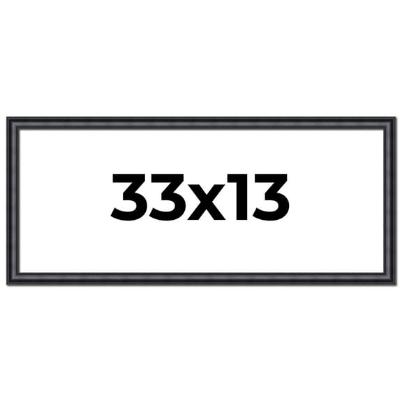 33x13 Frame Black Real Wood Picture Frame Width 1.25 inches | Interior Frame Depth 0.5 inches |