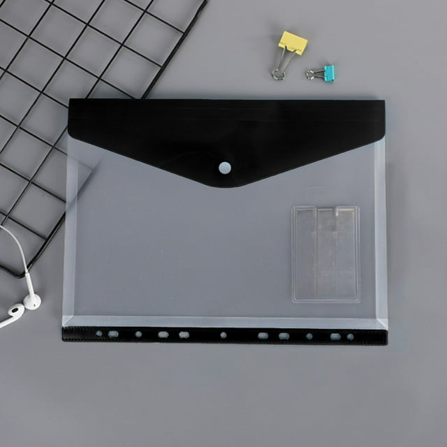 A4 Loose Leaf File Pouch11hole File Pouch Transparent Color Label File Document Storage Bag