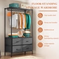 thumbnail image 3 of Lotpreco Metal Clothing Rack with 4 Large Fabric Drawers Heavy Duty Garment Rack Adjustable Shelves Clothes Hanging Rack on The Ground for Hanging Clothes, 3 of 9