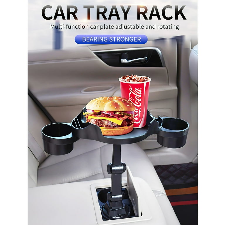 Seekfunning Cup Holder Food Tray for Car, Truck, Sturdy & Handy Organizer  Table for Car Cup Holders, 360° Adjustable Car Tray Table with Phone  Holder