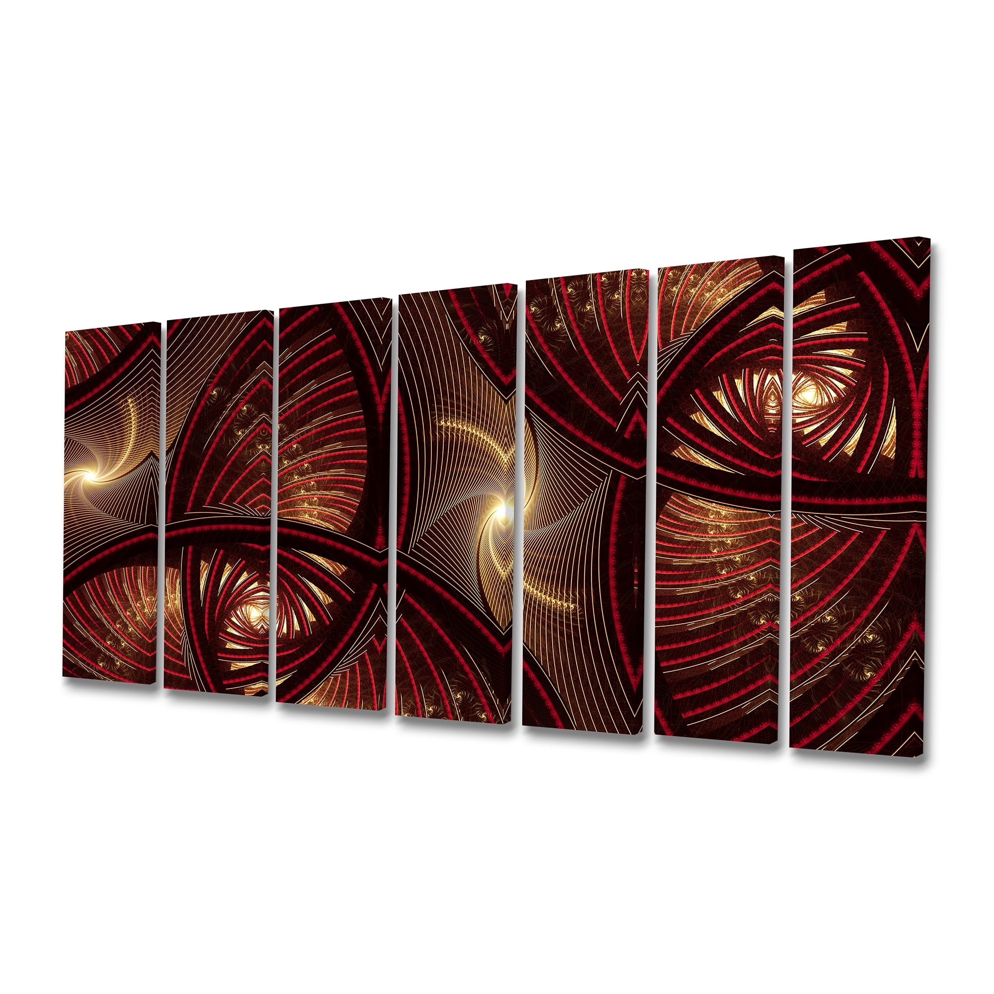 Designart 'Brown Symmetrical Fractal Pattern ' Floral Canvas Art Print
