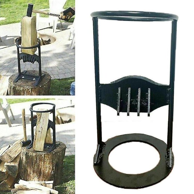 Leña divisor de madera cuña troncos de hierro adorno para el hogar, divisor de leña manual leñador artefacto leña herramienta divisor de leña estante para leña para acampar