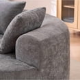 thumbnail image 3 of Sofa en forma de cuadrante, diseño moderno con respaldo bajo y cojines profundos, sofá grande para dos personas con espuma autoinflable que no requiere montaje (telar de chenille gris)., 3 of 4
