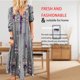thumbnail image 4 of Vestido largo con estampado floral bohemio Cuello en V Cordón con cordones Ropa de manga larga Vogacara AP000133-18B, 4 of 5