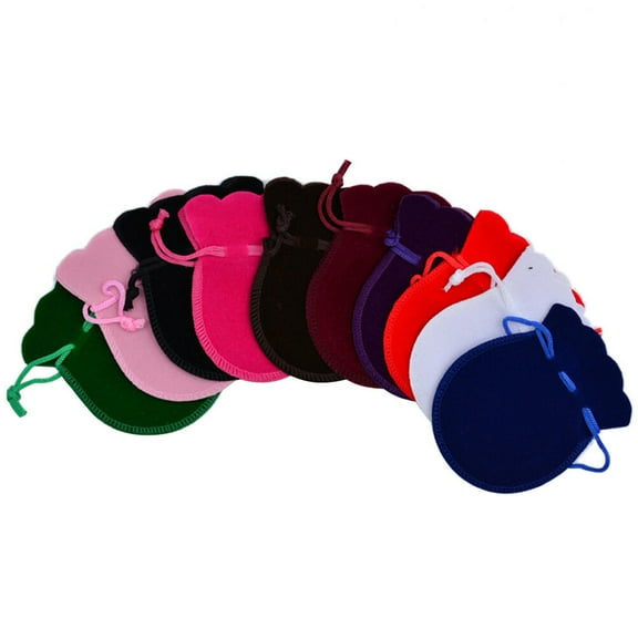 HONMEET 20Pcs Flannel Gourd Shaped Jewelry Pouch for Valentines Assorted Color