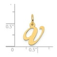 thumbnail image 4 of Diamond2Deal 14K Yellow Gold Small Script Letter V Initial Pendant for Women, 4 of 6