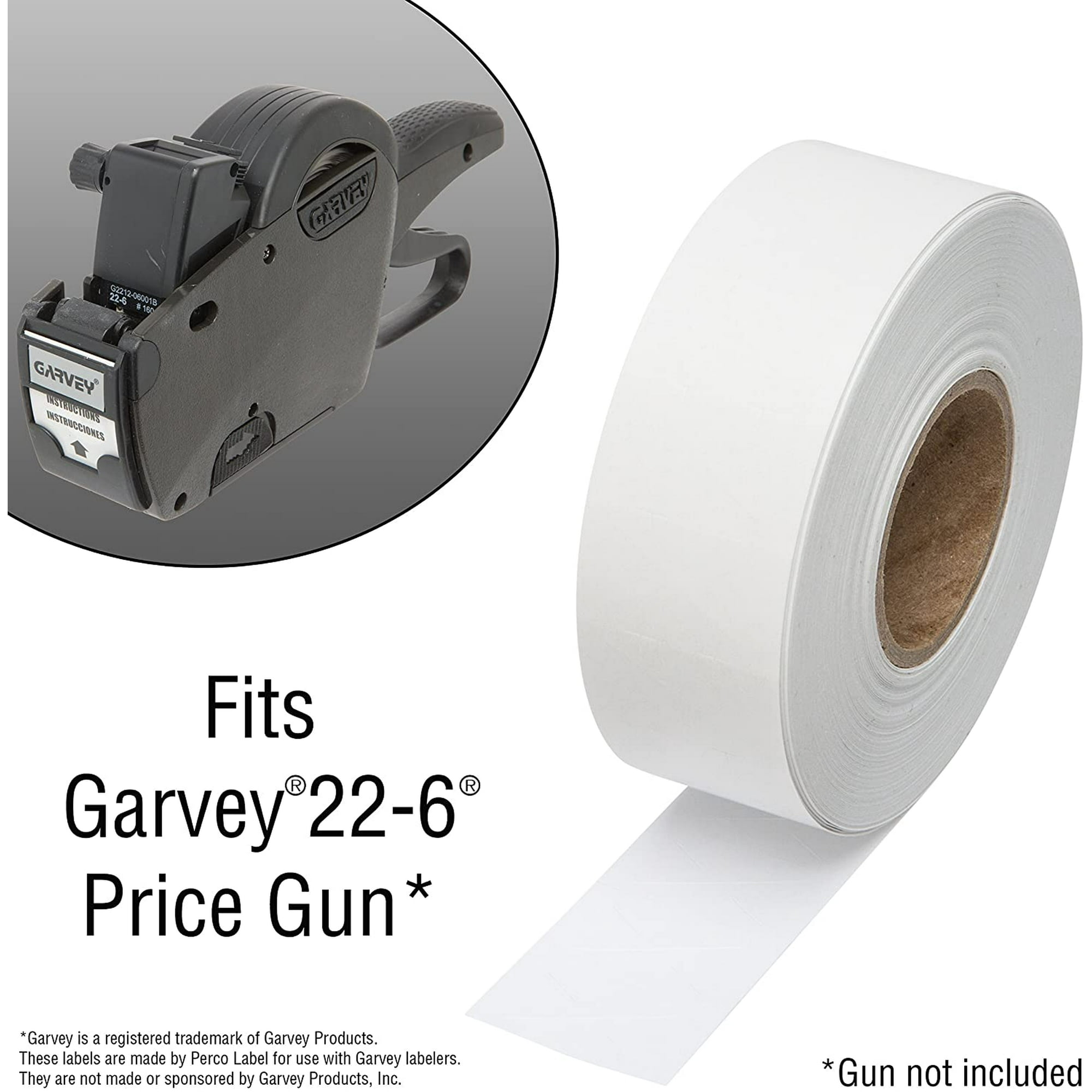 2212 White Pricing Labels for Garvey Contact 22-6/22-7/22-8 ...