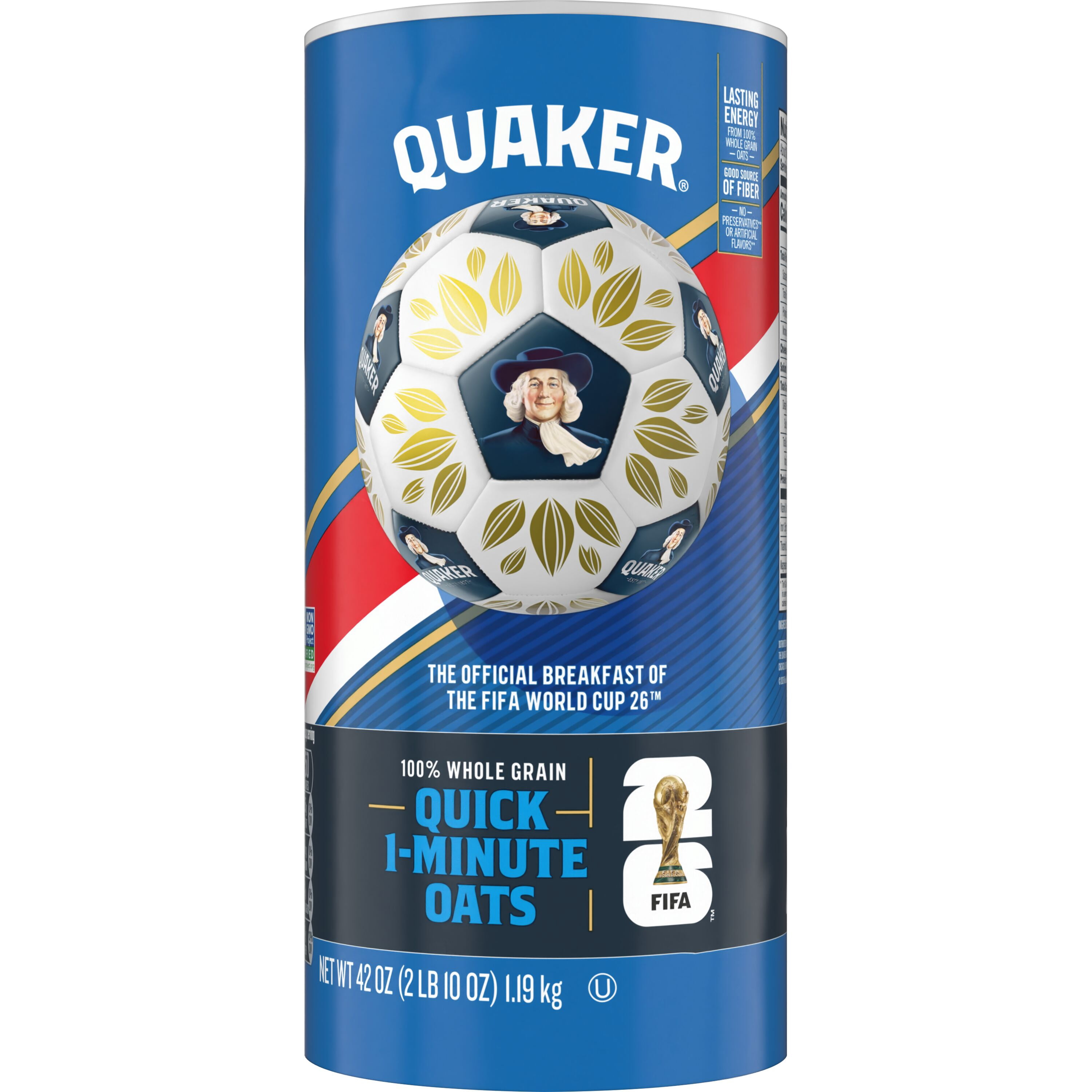 Muscle Milk Genuine Protein Powder, Chocolate, 1.93 Pound, 12 Servings +  Quaker, Quick 1 Minute Oats, Oatmeal, Quick Cook Oatmeal, 42 oz Canister Dry Oats