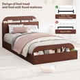 thumbnail image 6 of TWIN Size Bed Frame, Low-Profile Platform Bed Frame with Storage Headboard & Footboard — Wooden Slat Support, No Box Spring Required, Red peach wood, 6 of 9