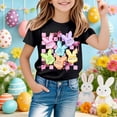 thumbnail image 4 of Easter Graphic Tees for Kids Boys Girls Holiday Themed T Shirts with Prints for Festival Celebrations Family Party Outfits Crew Neck Short Sleeve Black 1 Years-2 Years, 4 of 4