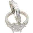 thumbnail image 3 of Princess Cut Trillion White CZ Wedding Engagement Ring Set Size 7, 3 of 4