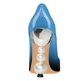thumbnail image 3 of FSJ Women Classic Pearls Block High Heels Pumps Pointed Closed Toe Slip On Ladies Office Party Sexy Dressy Slide Shoes Size 4 Blue Gradient, 3 of 4