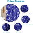 thumbnail image 5 of Snowflakes Shower Curtain for Bathroom Christmas Decor Shower Curtain Set with Hooks 84x72inches Dark Blue White Snow Flowers X-mas Waterproof Fabric Shower Curtains, 5 of 6