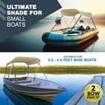 thumbnail image 2 of KNOX Universal 2 Bow Bimini Top Replacement Canvas, 600D Boat Canopy Sun Shade Cover with Storage Boot, Fits Most Small Boats & Inflatable Boats, No Frame Kit, 63" L x 39"-55" W (Sand), 2 of 7