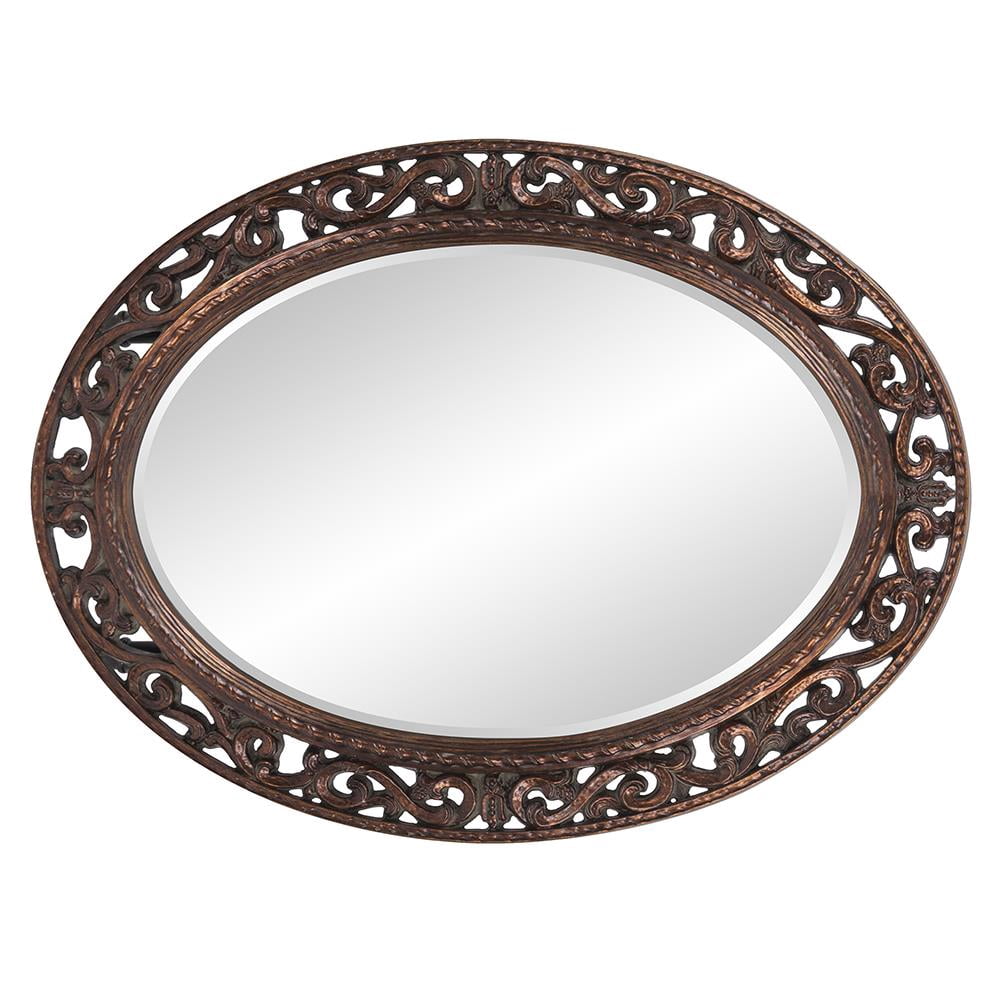 Tyler Dillon Grizzly Ridge Antique Bronze Scrollwork Oval Wall Mirror - A/N