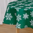 thumbnail image 3 of Round Christmas Tablecloth, Round Outdoor Christmas Table Cloth 60 Inch, Xmas Winter Holiday Banquet Tablecloth Snowflakes Decorations Christmas Table Decor Indoor for Home, 3 of 6