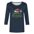 thumbnail image 5 of Womens Christmas Shirts 3/4 Length Sleeve TShirts Casual Christmas Graphic Printed Blouses Crewneck Tunic Tops Loose Pullover Top, 5 of 5