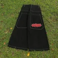 thumbnail image 1 of Pantalones vaqueros holgados retro con bordado de bolsillo exquisito americano para uso diario, diseño casual de calle Y2K, pantalones rectos de pierna ancha para parejas, 1 of 3