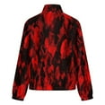 thumbnail image 6 of Jackets for Women Winter Coat Jackets Flannel Stand Collar Jacket(Red Black Red And Black Ink, Abstract Art,Size:S-4XL), 6 of 7