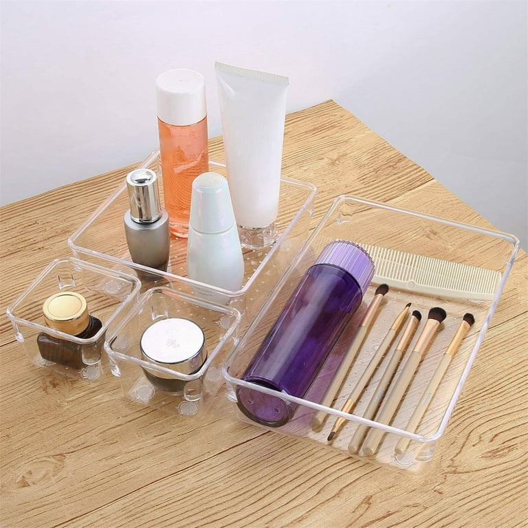SUNFICON Makeup Organizer, Waterproof&Dustproof Cosmetic Organizer Box with  Lid Fully Open Makeup Display Boxes, Great for Bathroom Countertop Bedroom