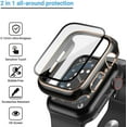 thumbnail image 3 of CIRUTVAL PC Glass+Cover for Apple Watch Case 38mm 42mm 44mm 40mm 41mm 45mm,Bumper+Screen Protector for Apple Watch Series 3 4 5 6 SE 7 - black rose, 3 of 6