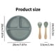 thumbnail image 2 of Baby Suction Plate With Self-Feeding Spoon Fork - BPA Free Infant Newborn Utensil Set For Self-Training, Suction Plates For Babies Toddlers, Dishwasher Microwave Safe, 2 of 5