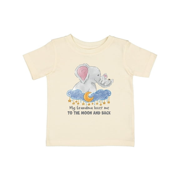 Inktastic My Grandma Loves Me to the Moon and Back Elephant Family Boys or Girls Baby T-Shirt