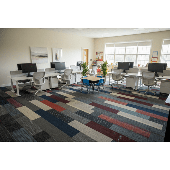 Tread Haven Assorted Carpet Tiles 36" x 9" – Peel & Stick – 16 Pieces Cover 36 sq ft