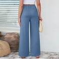 thumbnail image 7 of Besolor Summer Wide Leg Pants for Women Casual Baggy Elastic Waist Palazzo Pants Loose Lightweight Lounge Pants Trousers, 7 of 7