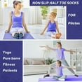 thumbnail image 3 of Yoga Socks for Women 3 Pairs Non-Slip Grips & Straps，Clasped Pilates Socks for Ballet Pilates Barre Dance or at Home Barefoot Workout for Added Balance and Stability, 3 of 9