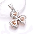 thumbnail image 2 of Heart - Morganite 925 Silver Platinum Plated Flower Pendant 0.90" P77721, Morganite Pendant, Gift For Her, Heart Pendant, Peach Pendant, 2 of 2
