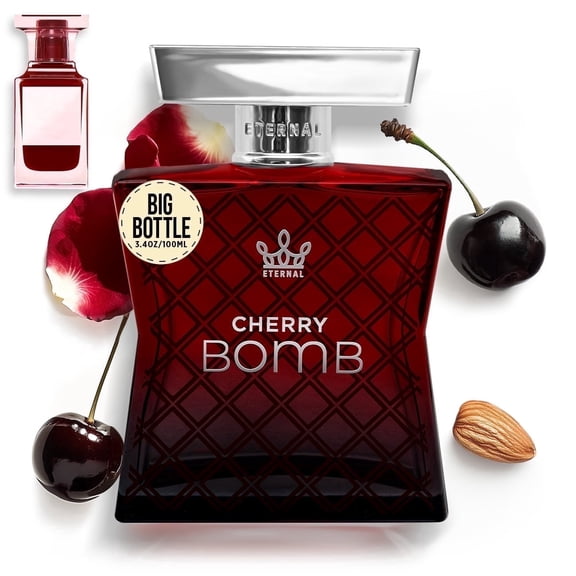 Eternal Fragrance CHERRY BOMB, Juicy Boozy Cherry, Almond Vanilla Eau de Parfum, Inspired by Lost Cherry, Unisex Perfume, Cologne 3.4 oz (100ml) Spray