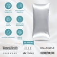 thumbnail image 5 of Bare Home 100% Mulberry Silk Zipper Pillowcase - Perfect for Hair and Skin - Premium 6A Grade, 19 Momme Silk - Body, Silver, 5 of 9