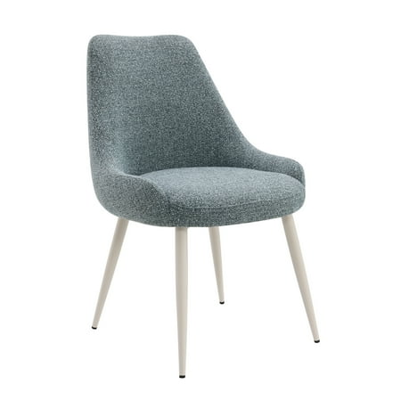 Soft Light Blue Boucle, Metal Frame - Inviting Addition to Classic Rooms