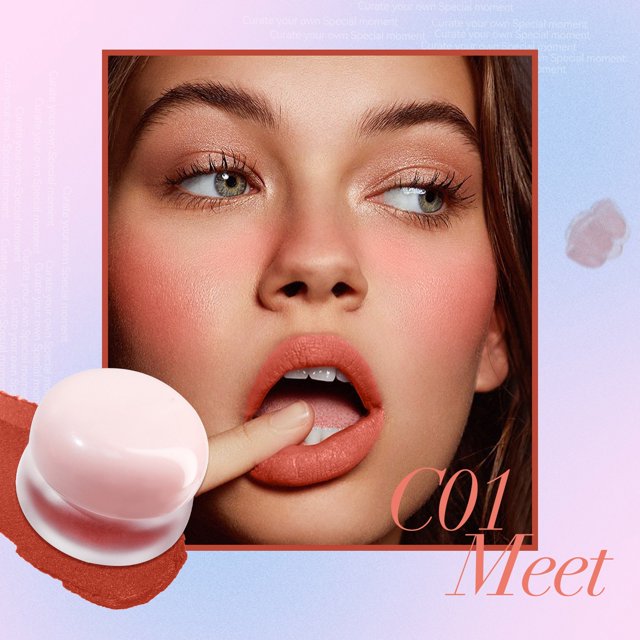Hot6sl Liquidación de Ahorros de Verano Pasta de Labios En Gelatina, Bruma Mate, Brillo de Labios Aterciopelado, Brillo de Labios, Rubor En Crema Fácil de Colorear