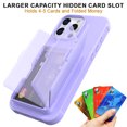 thumbnail image 6 of TECH CIRCLE for iPhone 16 (2024 Release) 6.1" Rugged Plastic Case with Built-in Card Holder Slot (Up to 5 Cards), Built-in Makeup Mirror, Lightweight Shockproof Wallet Phone Cover, Purple, 6 of 7