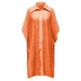 thumbnail image 5 of Plus Size Swim Suit Coverup for Women 3/4 Sleeve Beachwear Bikini Coverups Button Down Oversized Cover Up Shirt Orange, One Size, 5 of 5