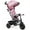 Pink, variant on Costway 4-in-1 Adjustable Unisex Kids Tricycle, Metal and Plastic Black