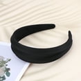 thumbnail image 6 of Unique Bargains 1 Pc Wide Solid Headbands for Women Black, 6 of 6