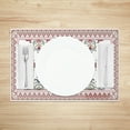 thumbnail image 2 of MIZHONA Pink Boho Placemats Set of 4 Bohemian Linen Dining Table Place Mat,12x18 inch, 2 of 4