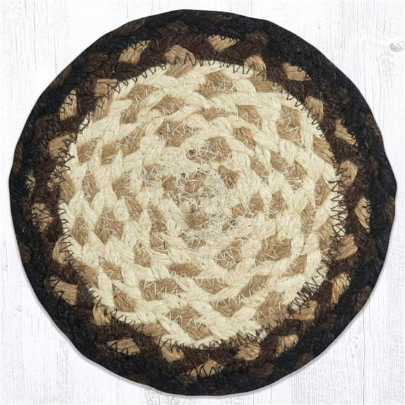 Capitol 52-LC313 7 x 7 in. Jute Round Coaster&#44; Mocha & Frappuccino - Large