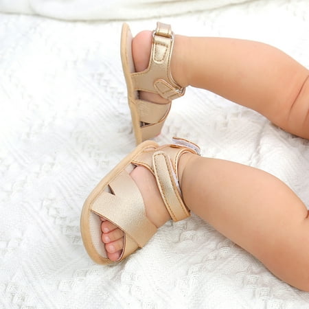 

Hunpta Kids Sandals Girls Baby Prewalker Shoes Sole Flat Soft Sandals Walking Boys Non-Slip Rubber Baby Shoes