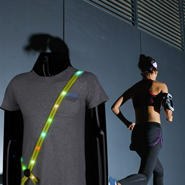Cinturón de luces LED USB recargable Soledad correas de hombro para hombres y mujeres Amarillo Cinturón para correr