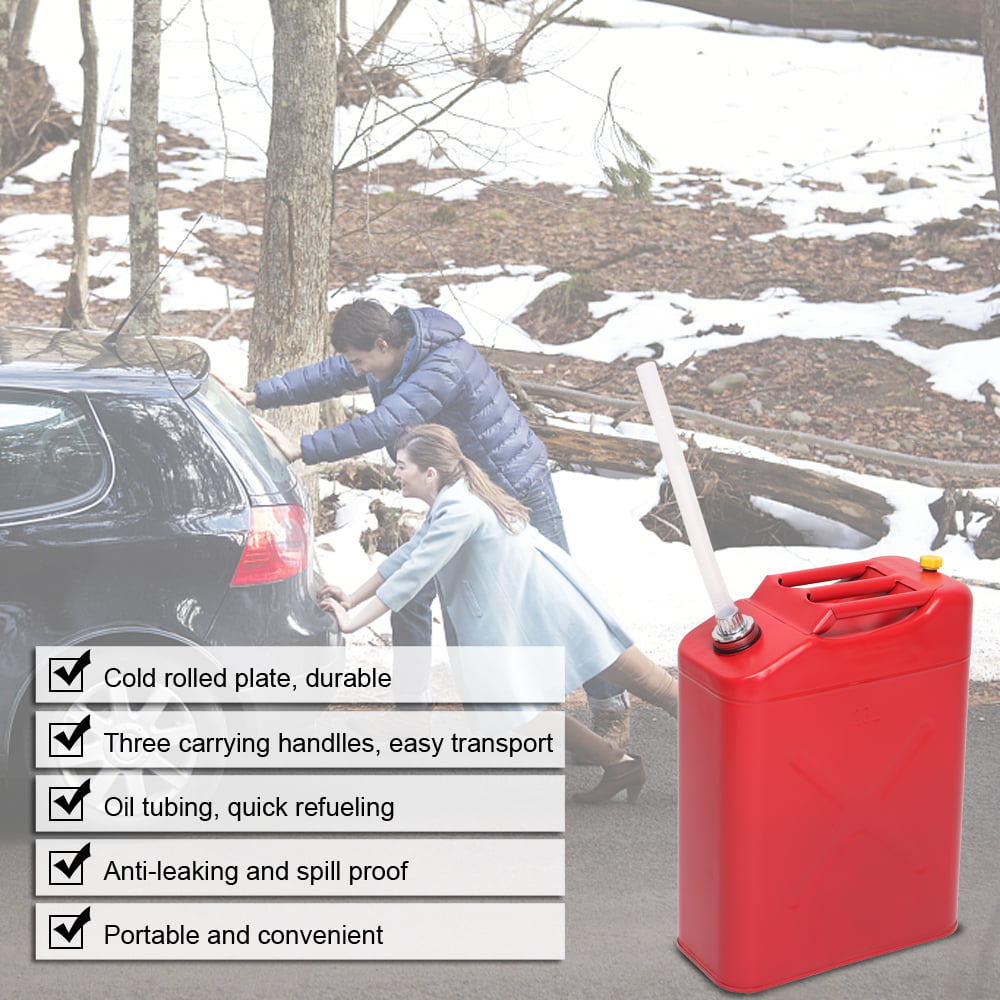 3 20L 5 Gallon Steel Fuel Gasoline Petrol Diesel Jerry Can Tank Container Backup 